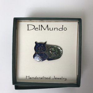 Del Mundo Hand Crafted Cat Pin New